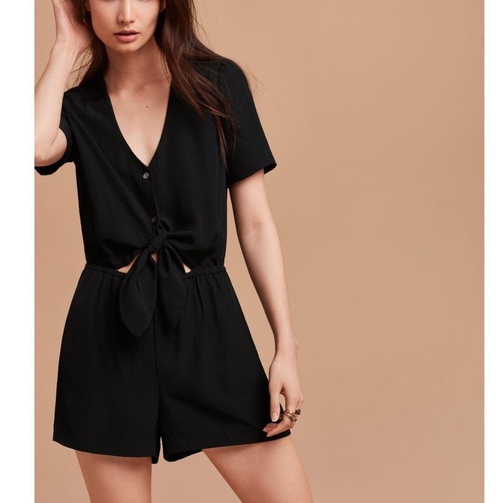 Wilfred - Black Romper with Tie-front - XS
